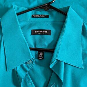 Pierre Cardin Men's Dress Shirt - Neck Size: 19-19.5 36/37 Dark Aqua